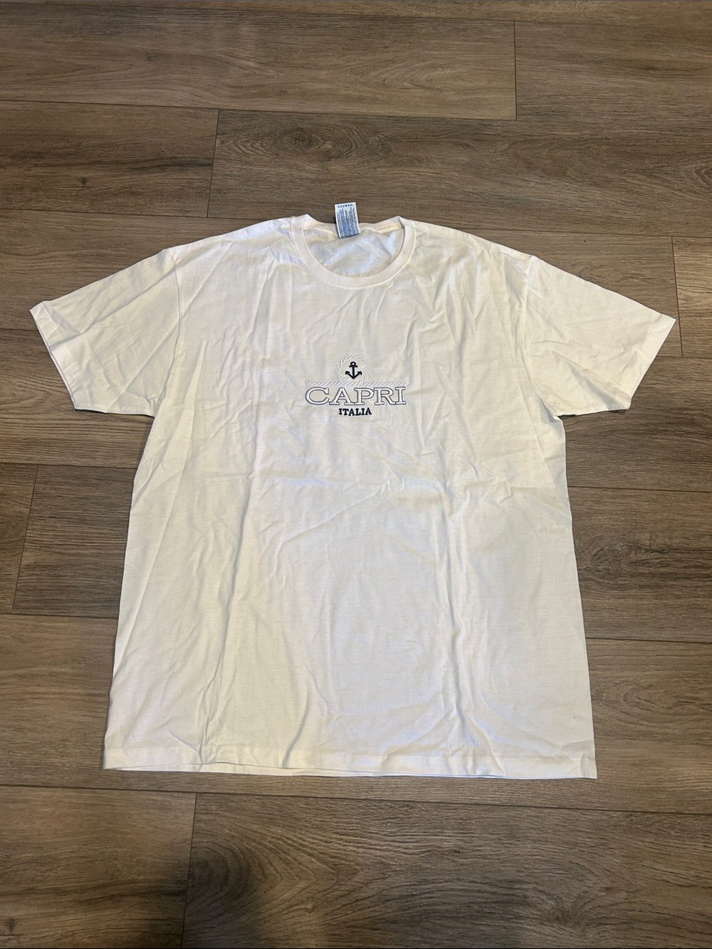 NWOT JHK Men’s White Logo T-Shirt “Capri Italia” Size XL‎